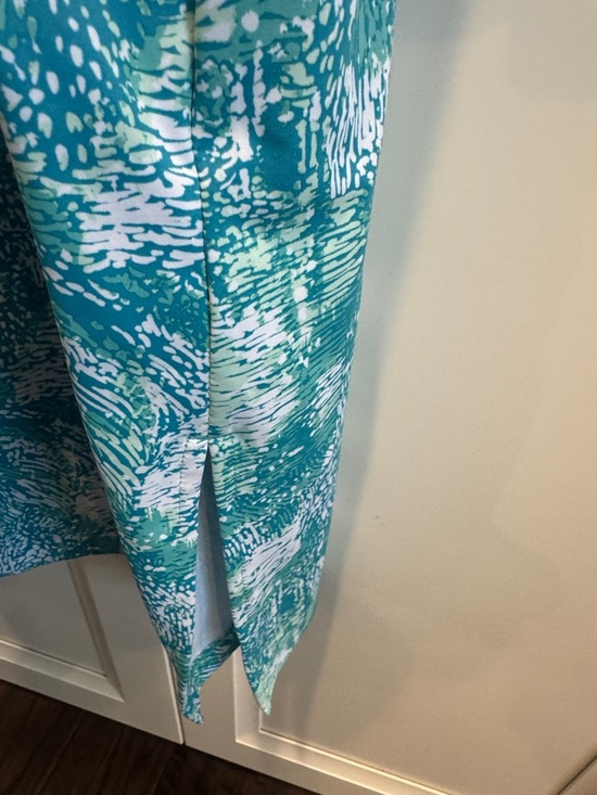 Columbia Teal Printed Midi Dress Short Sleeve Casual Dress - Picture 6 of 6